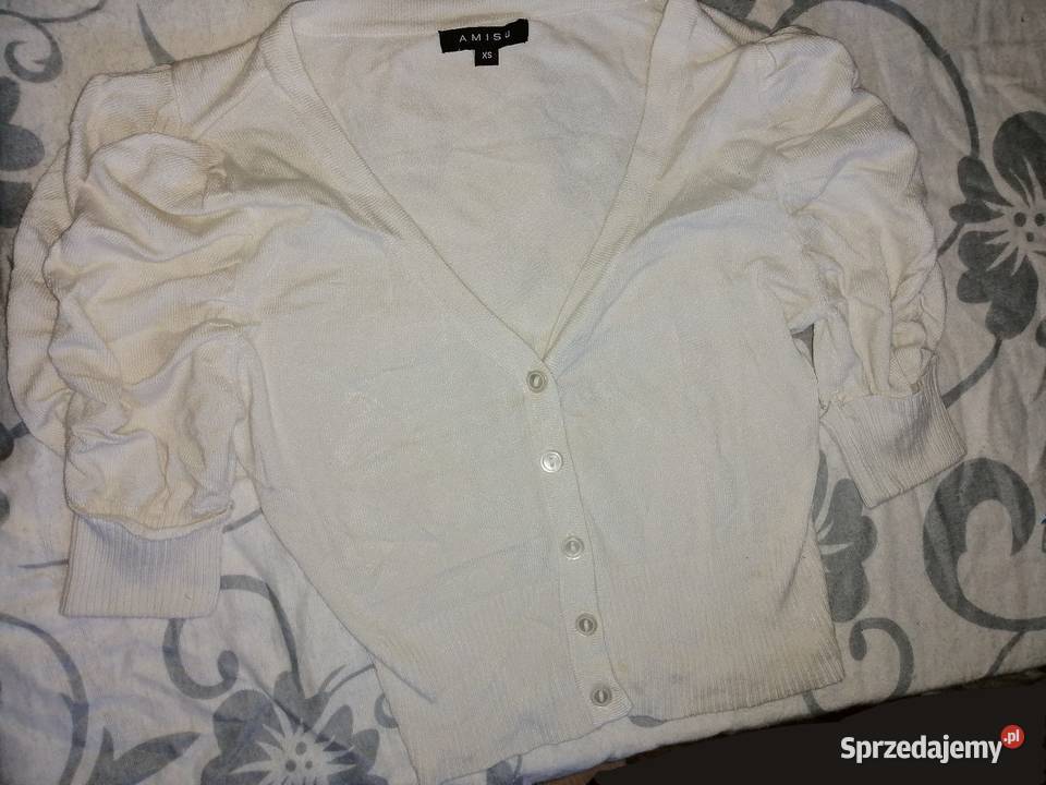 YORKER ecru Kremowy Lekki Sweterek bluzka Crop Rozmiar 34(XS)