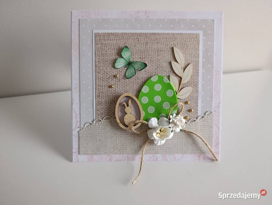 Kartka ręcznie robiona Świąteczna Wielkanoc 2 Łódź
