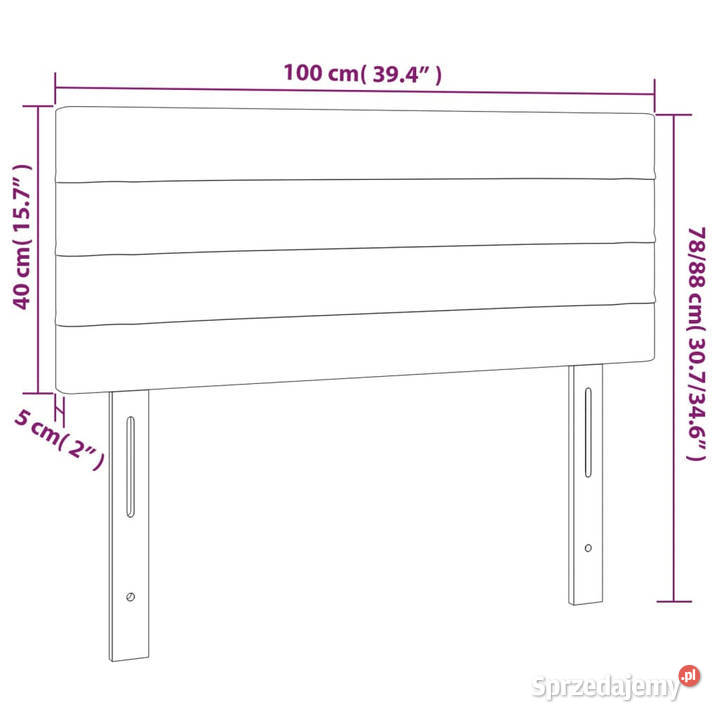 Zagłówek do łóżka z LED ciemnoszary 100x5x7888