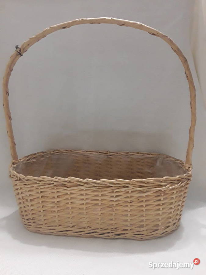 KOSZYK STOJACY OZDOBNY wiklina osłonka na kwiaty