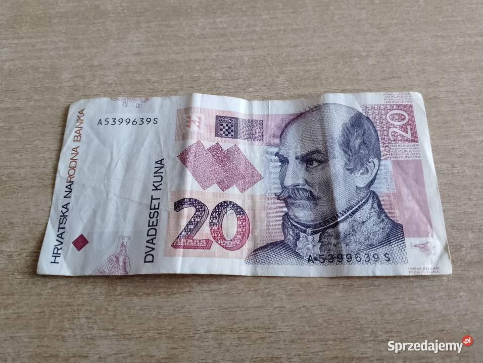 Banknot 20 KUNA Chorwacja kolekcjonerski Poznań sprzedam