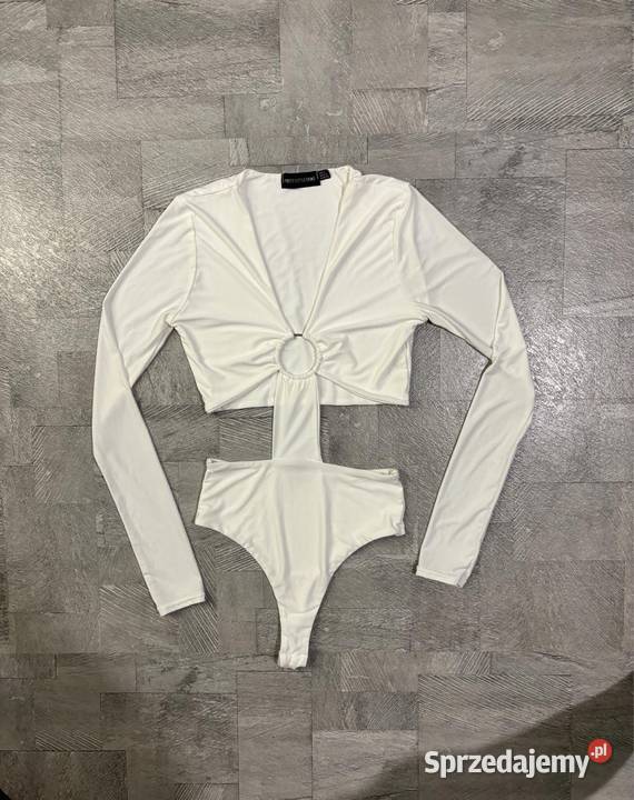 Białe body na długi rękaw z kółkiem Zgierz
