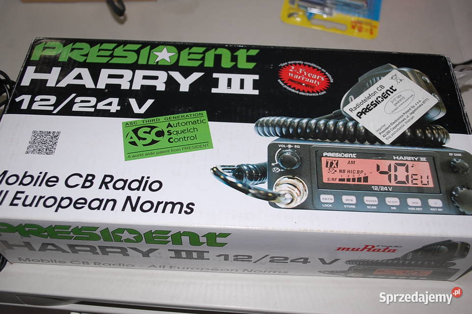 CB radio President Harry III ASC 1224V Antena Dąbrowa Górnicza sprzedam