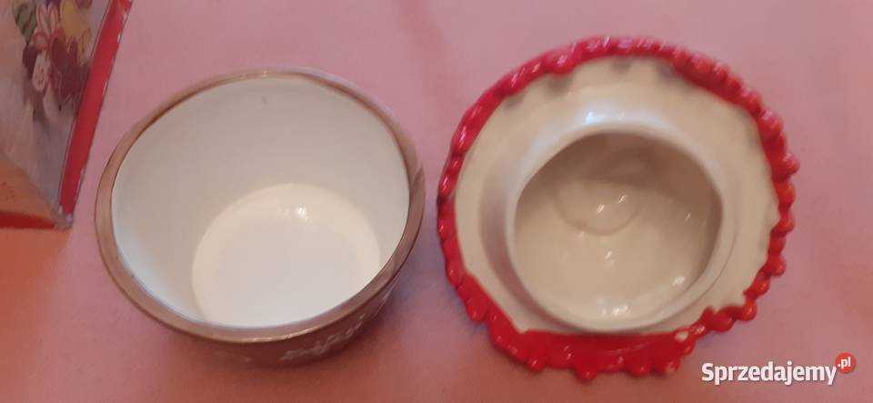 Porcelanowy ozdobny świąteczny pojemnik na brązowy Warszawa sprzedam