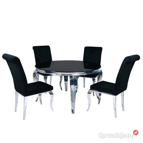 Stół srebrny okrągły Glamour Nowojorski Milagros