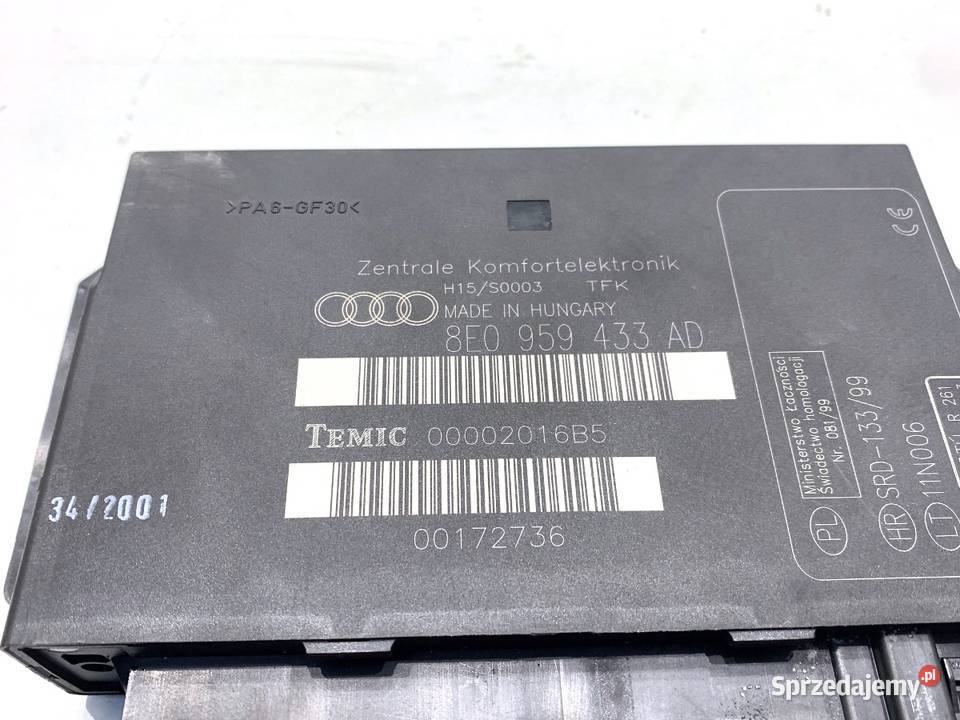MODUŁ KOMFORTU AUDI A4 B6 8E0959433AD Kombi 0005