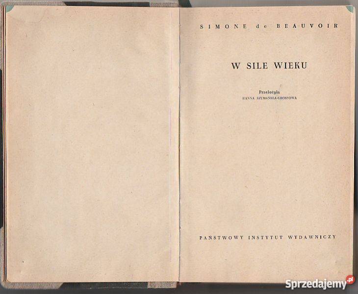 7607 W SILE WIEKU SIMONE DE BEAUVOIR Proza i poezja Czyrna