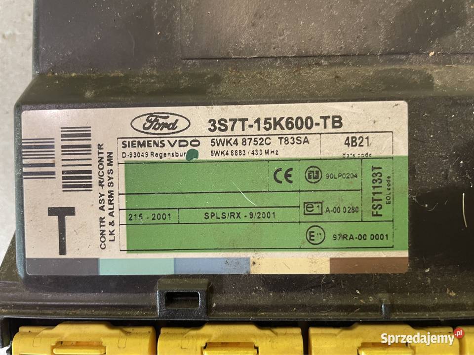 Moduł sterownik komfort 3S7T15K600TB Ford mondeo osobowe Szczecin