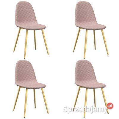 vidaXL Krzesła stołowe 4 różowe obite mazowieckie