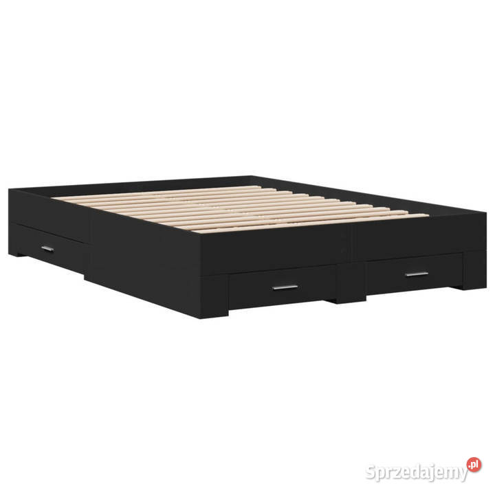 Rama łóżka z szufladami czarna 135x190 WM3280406 Warszawa sprzedam