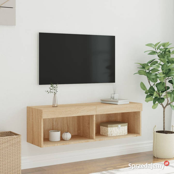 Szafka pod TV z oświetleniem LED dąb sonoma Warszawa sprzedam