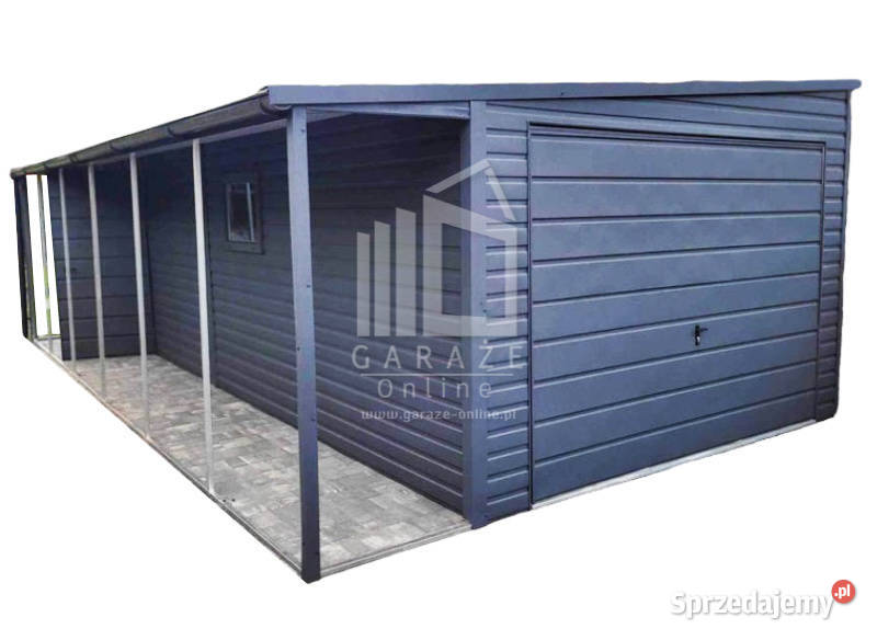GARAZ BLASZANY 35 x 7 spad w bok Brama uchylna Legnica
