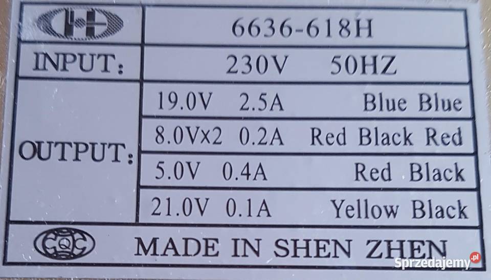 Transformator 230V5V8V19V21V trafo 6636618H Shen Legnica sprzedam