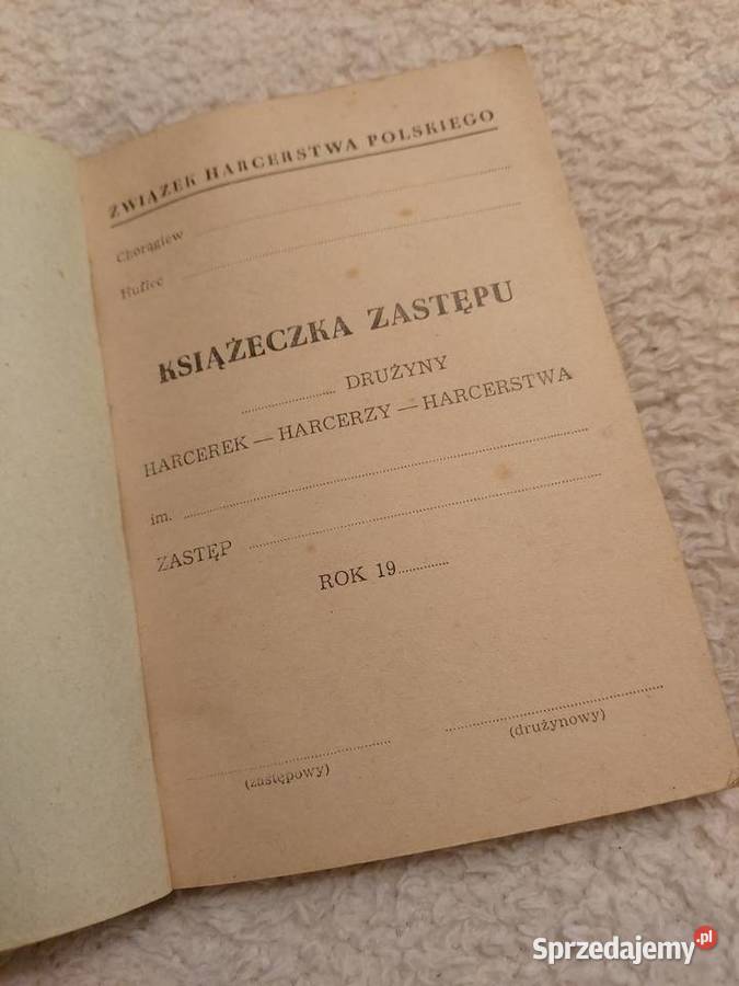 Związek Harcerstwa Polskiego książeczka zastępu Tarnów