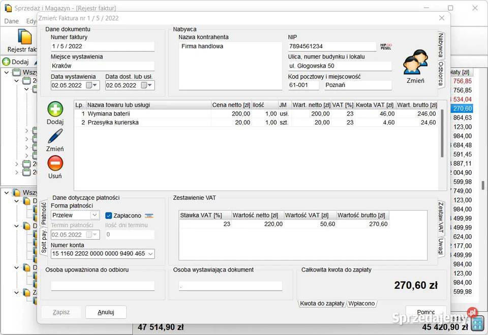 Sprzedaż i magazyn program do faktur z magazynem Łódź