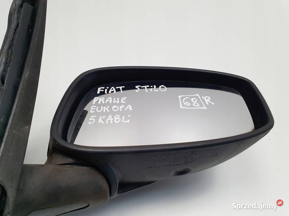 LUSTERKO Fiat Stilo 0107r PRAWE PASAŻERA 5 Pin Lusterka zewnętrzne lubelskie Rudka