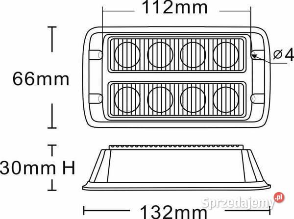 Lampa ostrzegawcza LED 24W 1224V pomarańczowa