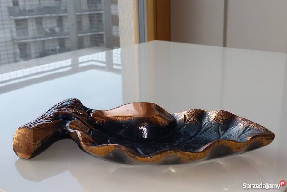 Niespotykana metalowa popielniczka GRUSZA odlew Warszawa