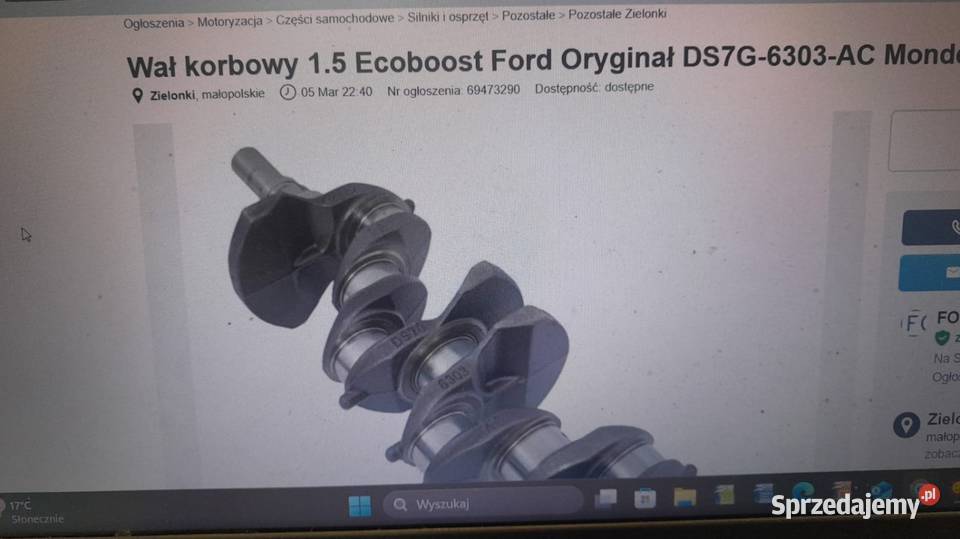 WAŁ KORBOWY FORD 15 ECOBOOST DS7G6303AC BRATFORD