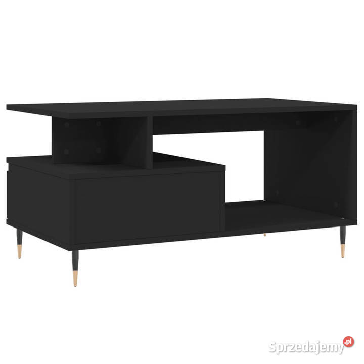 Stolik kawowy czarny 90x49x45 materiał