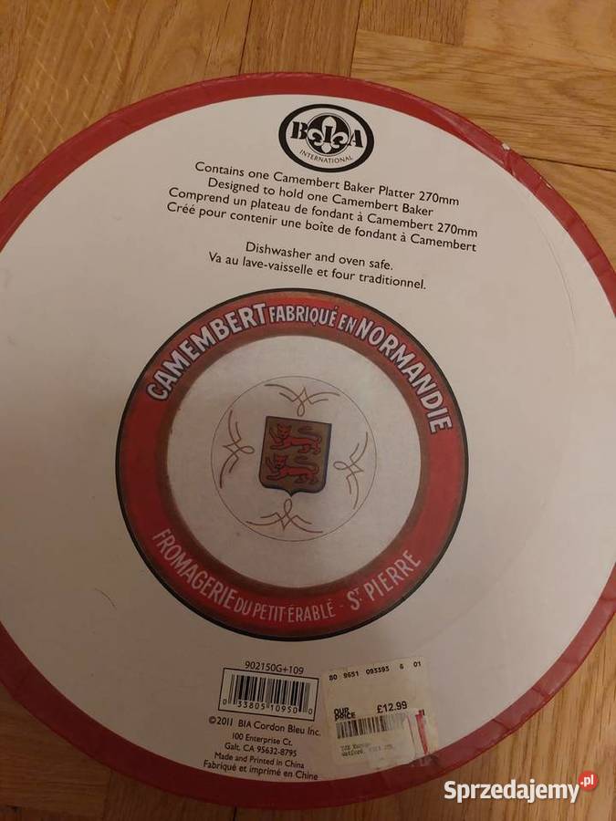 Talerz Camembert Fabrique en Normandie czerwony Talerze i talerzyki Kraków