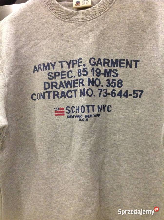 Bluza Męska SCHOTT NYC S Szara NOWA lubuskie Nowa Sól