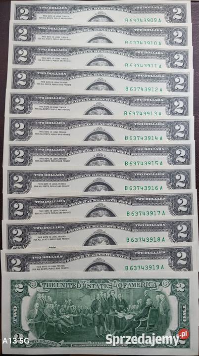 12 x 2 Dolary USA T Jefferson 2017 r seria A men Konin