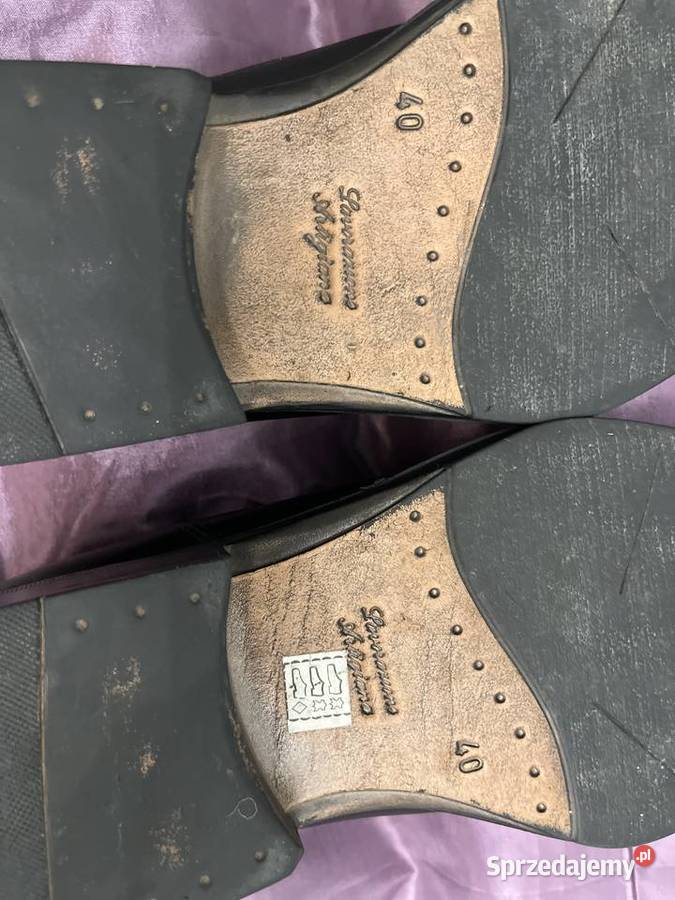 czarne półbuty mokasyny męskie skórzane 4142 skóra Półbuty Moda i Styl Jastrzębie-Zdrój