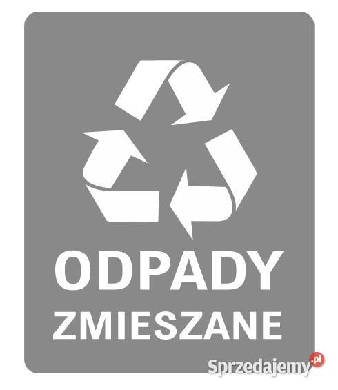 Naklejka do segregacji odpadów odpady zmieszane małopolskie Kamionna