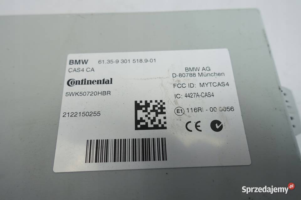 BMW F10 535 30 i MODUŁ STEROWNIK CAS 9301518 Pozostałe Rudka