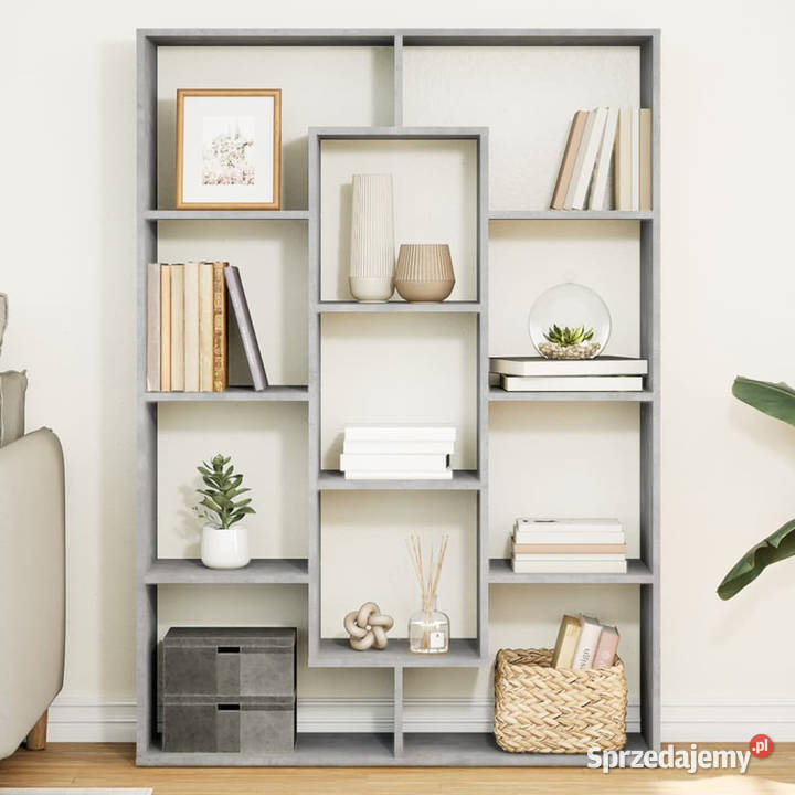 Regał szarość betonu 102x29x143 materiał
