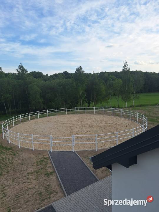 Ogrodzenie koni białe pcv słupki lonżownik Inowrocław
