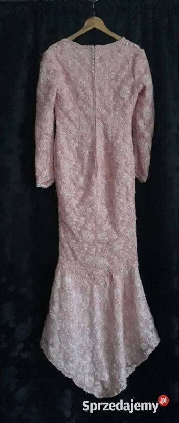 różowa koronkowa vintage koronkowa sukienka M Sosnowiec