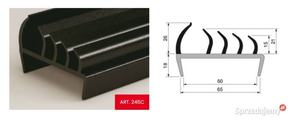 Uszczelka PVC 6065 mm L5000 mm część miękka Przysieka Polska