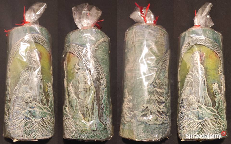 Świąteczna świeca Szopka Św Rodzina Maria Józef Warszawa