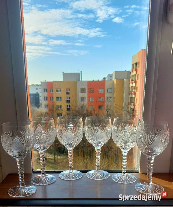 Piękne kieliszki kryształowe PRL Porcelana i szkło Wrocław