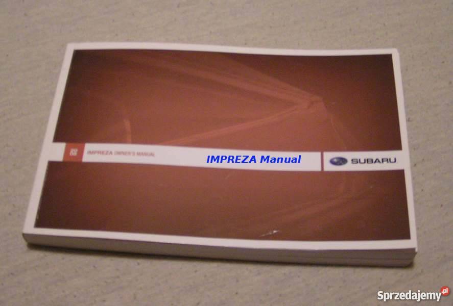 Instrukcja MANUAL SUBARU IMPREZA angielsku Warszawa sprzedam