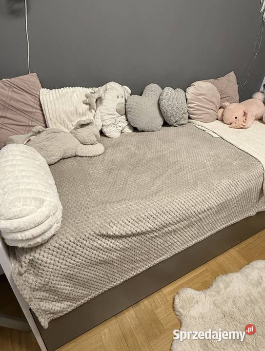 łóżko z dostawką dwa materace 86cm Parzniew sprzedam