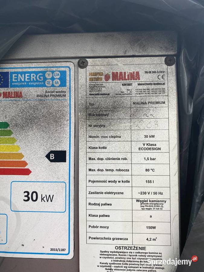 Kocioł CO z podajnikiem na ekogroszek 30KW Kotły i Piece CO Rewal