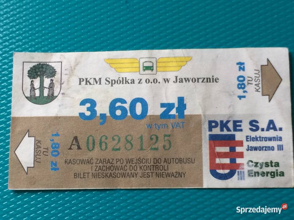 895 Bilet Komunikacji Jaworzno Szczecin