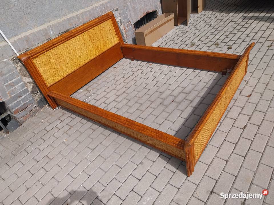 Stylowe łóżko art deco rattan lata 192030 Borek Wielkopolski