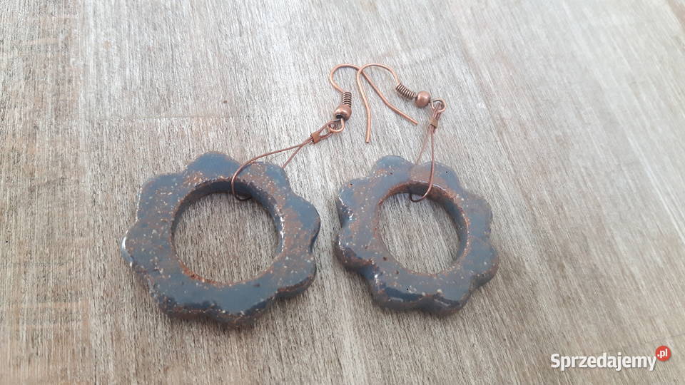 Kolczyki ceramiczne ręcznie wykonane z gliny