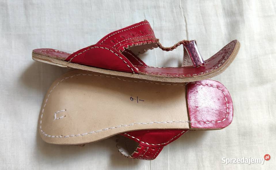 KOHRD2 Skórzane japonki kohalpuri 40 czerwone Szczecin sprzedam