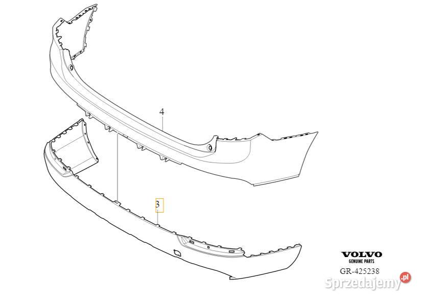 VOLVO XC90 II spoiler dokladka pod tylny zderzak Gadgety motoryzacyjne Bielany Wrocławskie