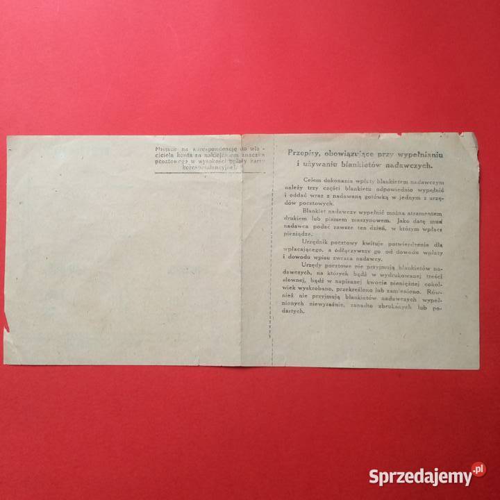 1961 Pocztowy Blankiet Dowodu Wpłaty Lwów Antykwariat Szczecin sprzedam