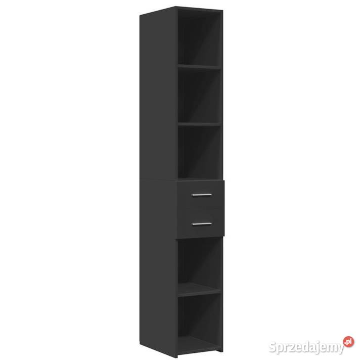 Wąska szafka czarna 30x425x225 materiał Warszawa