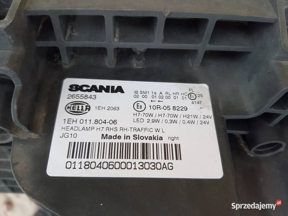 SCANIA R S REFLEKTOR PRAWY LAMPA 2655843 Trzciel