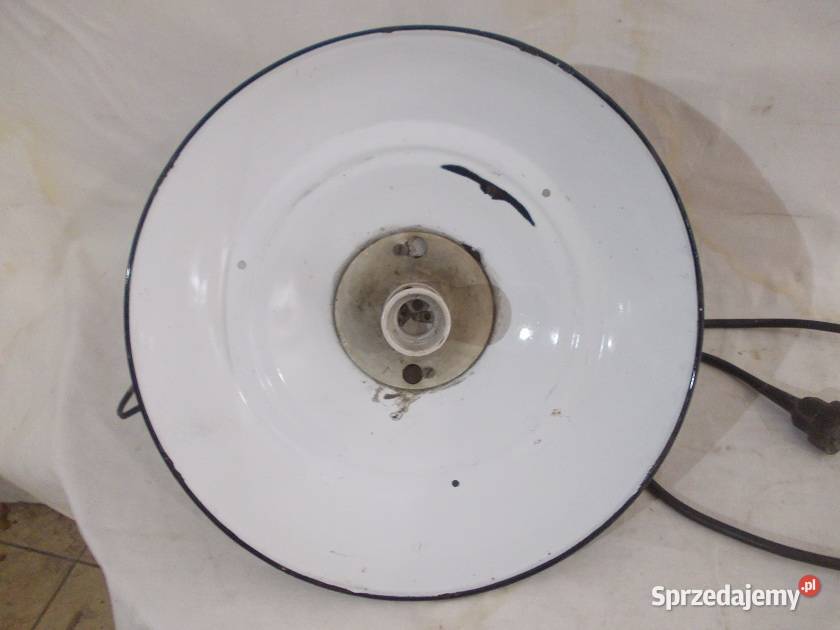 Stara emaliowana lampa wisząca fabryczna loft Bielsko-Biała sprzedam