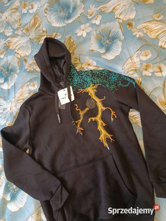 Bluza bawełniana z kapturem Philipp Plein czarna Białystok