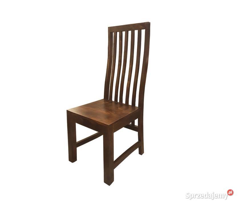 Brązowe drewniane krzesło LINIA z mango